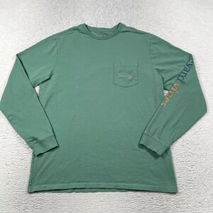 Vineyard Vines Shirt Men's Medium Green Graphic Whale Pocket Tee T-Shirt